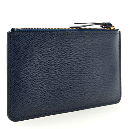 Louis Vuitton LOUIS VUITTON Calfskin Jeanne Wallet Zippered Insert Dark Blue 3 of 6
