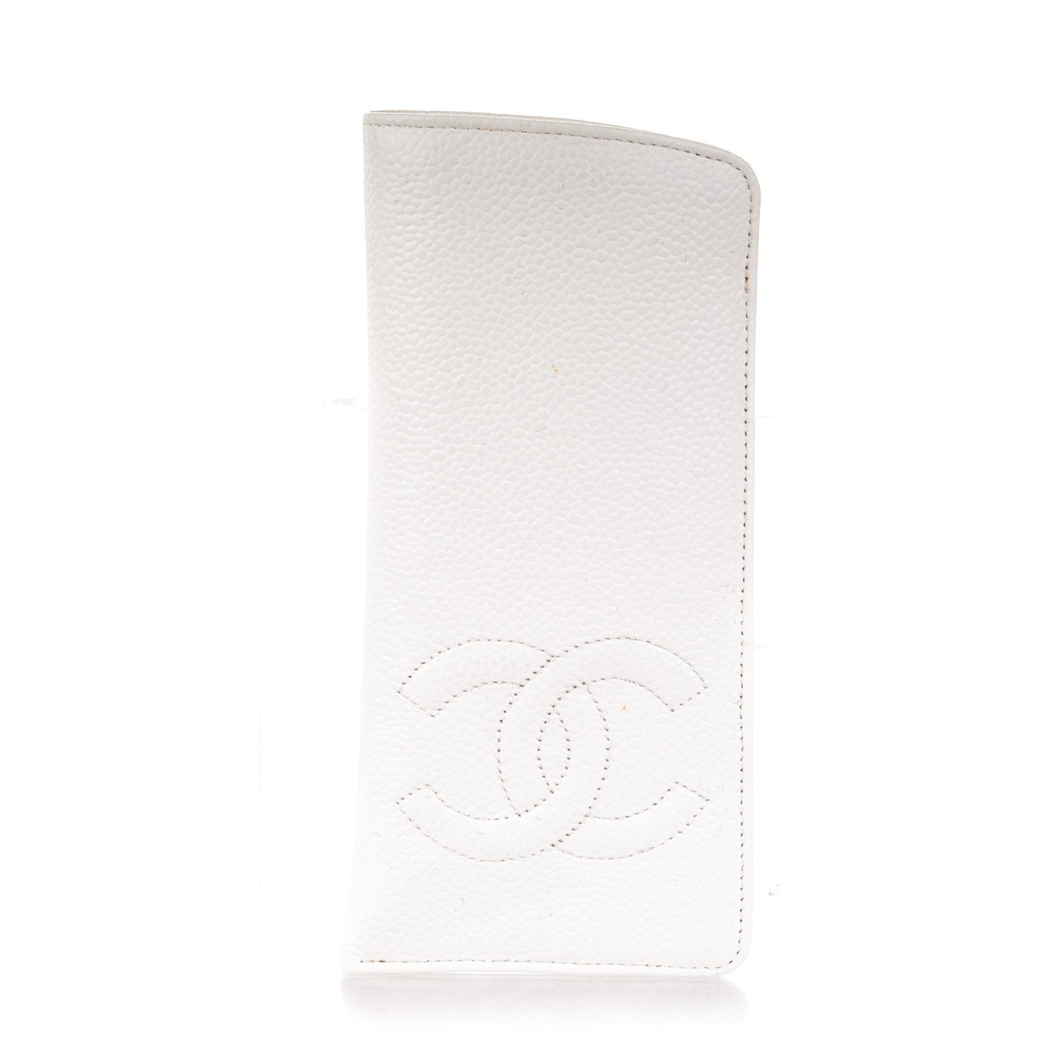 Chanel Caviar CC Eyeglasses Case White 1 of 7