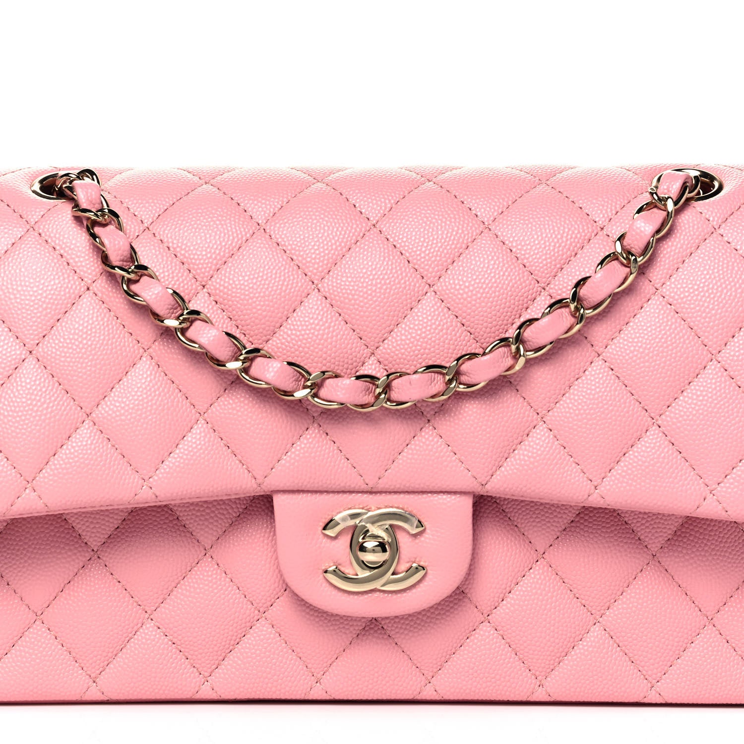 Chanel Caviar Quilted Medium Double Flap Pink 8 of 11