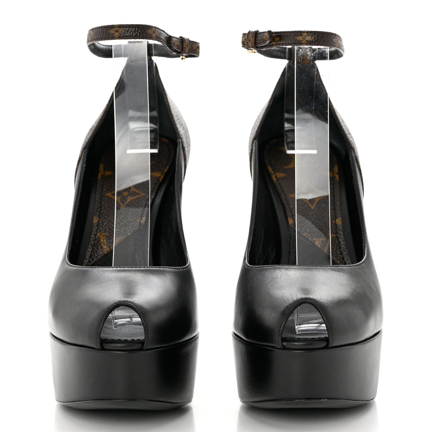 Calfskin Monogram Afterglow Platform Pumps 36.5 Black
