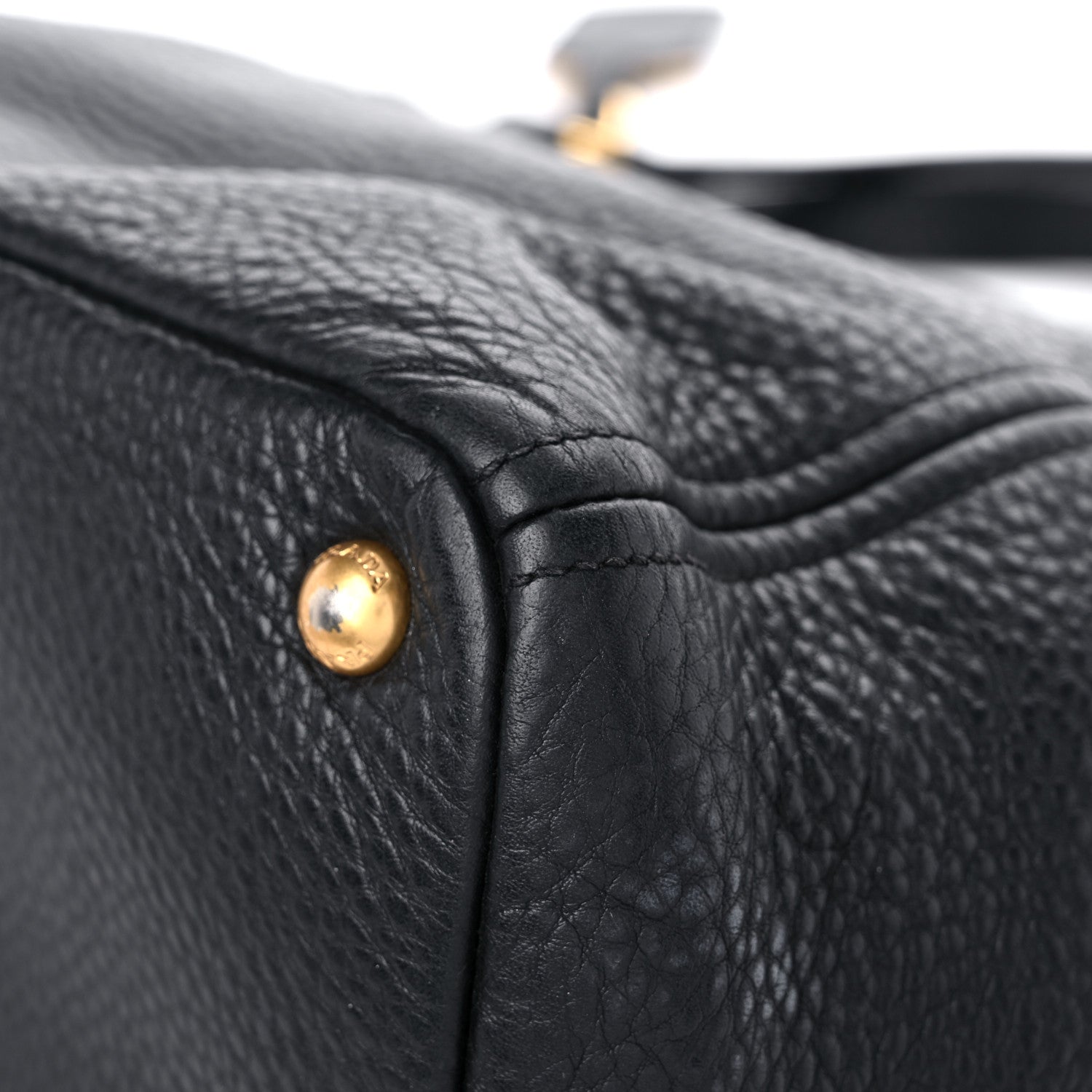 Prada Vitello Daino Side Pocket Tote Black 10 of 25
