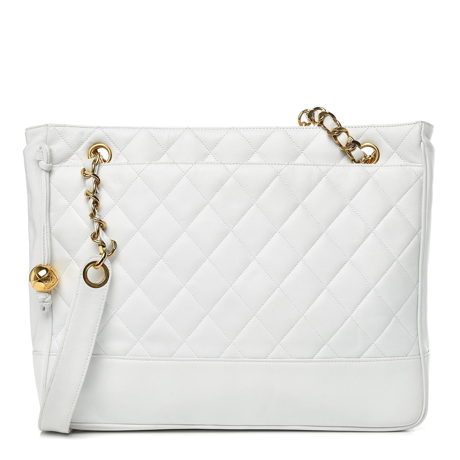 Chanel Lambskin Quilted Shoulder Bag White 1 of 27