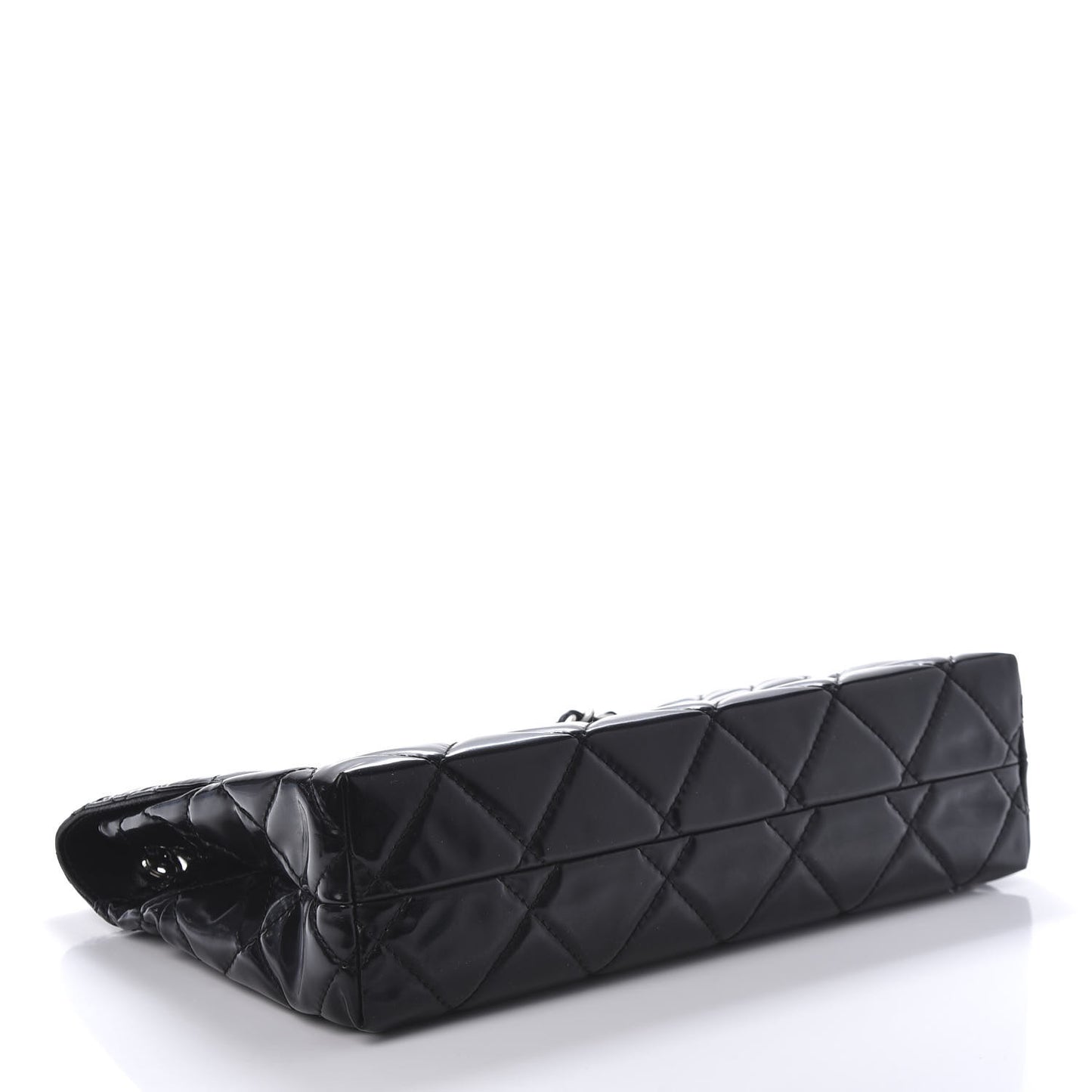 Vinyl Quilted In the Business Flap Bag Black