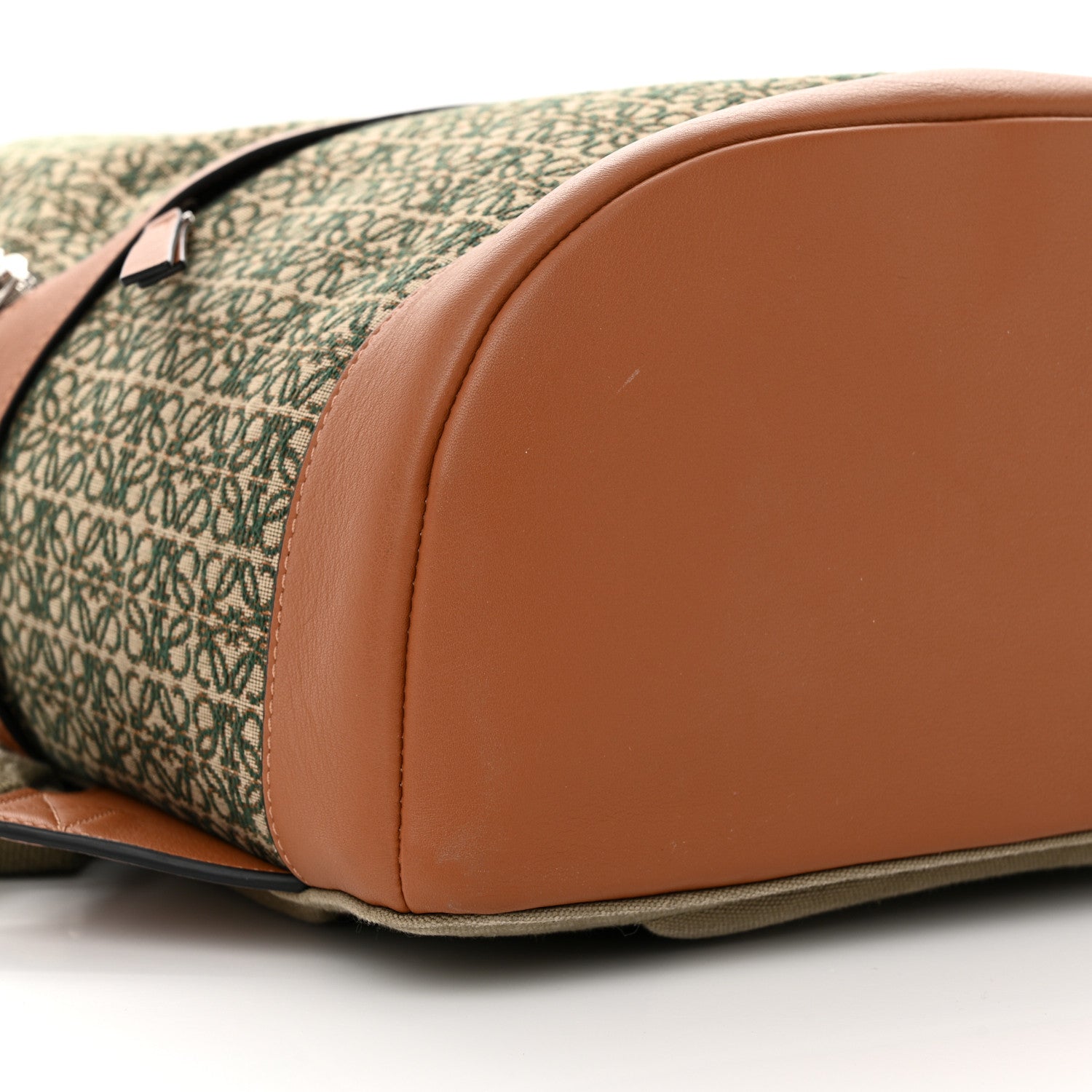 Loewe Jacquard Anagram Calfskin Round Backpack Khaki Green 8 of 10
