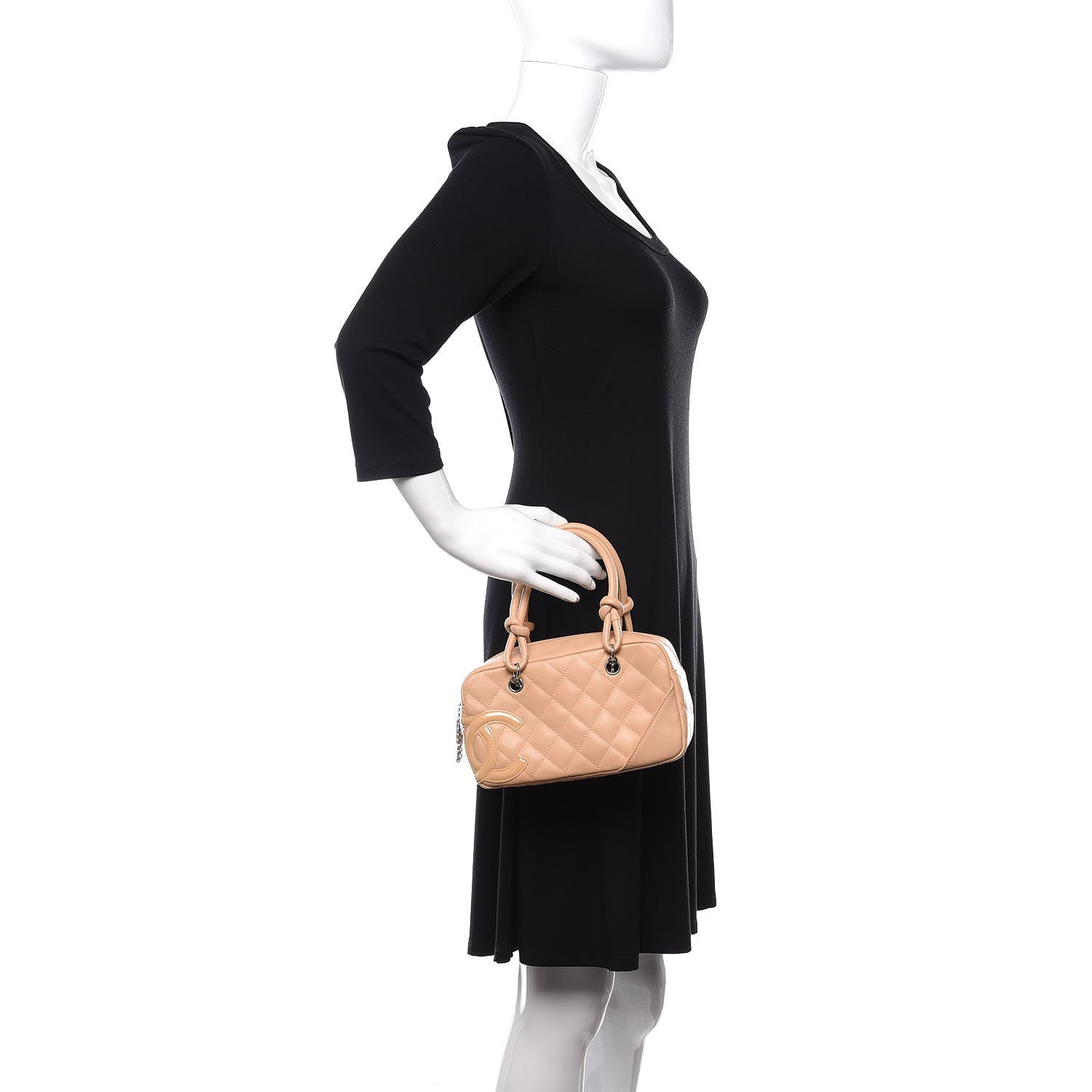 Chanel Calfskin Quilted Small Cambon Bowler Beige 2 of 11