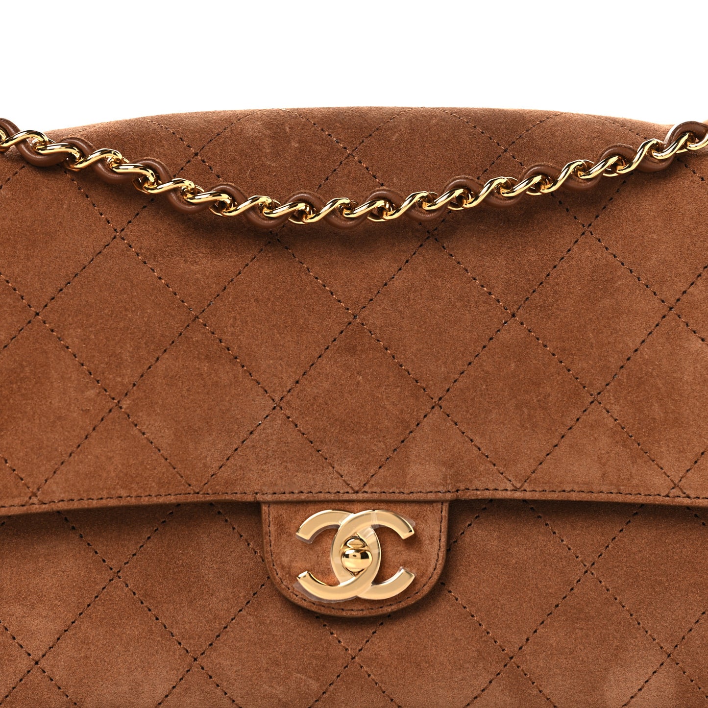 Suede Calfskin Small Souplissimo Maxi Flap Camel