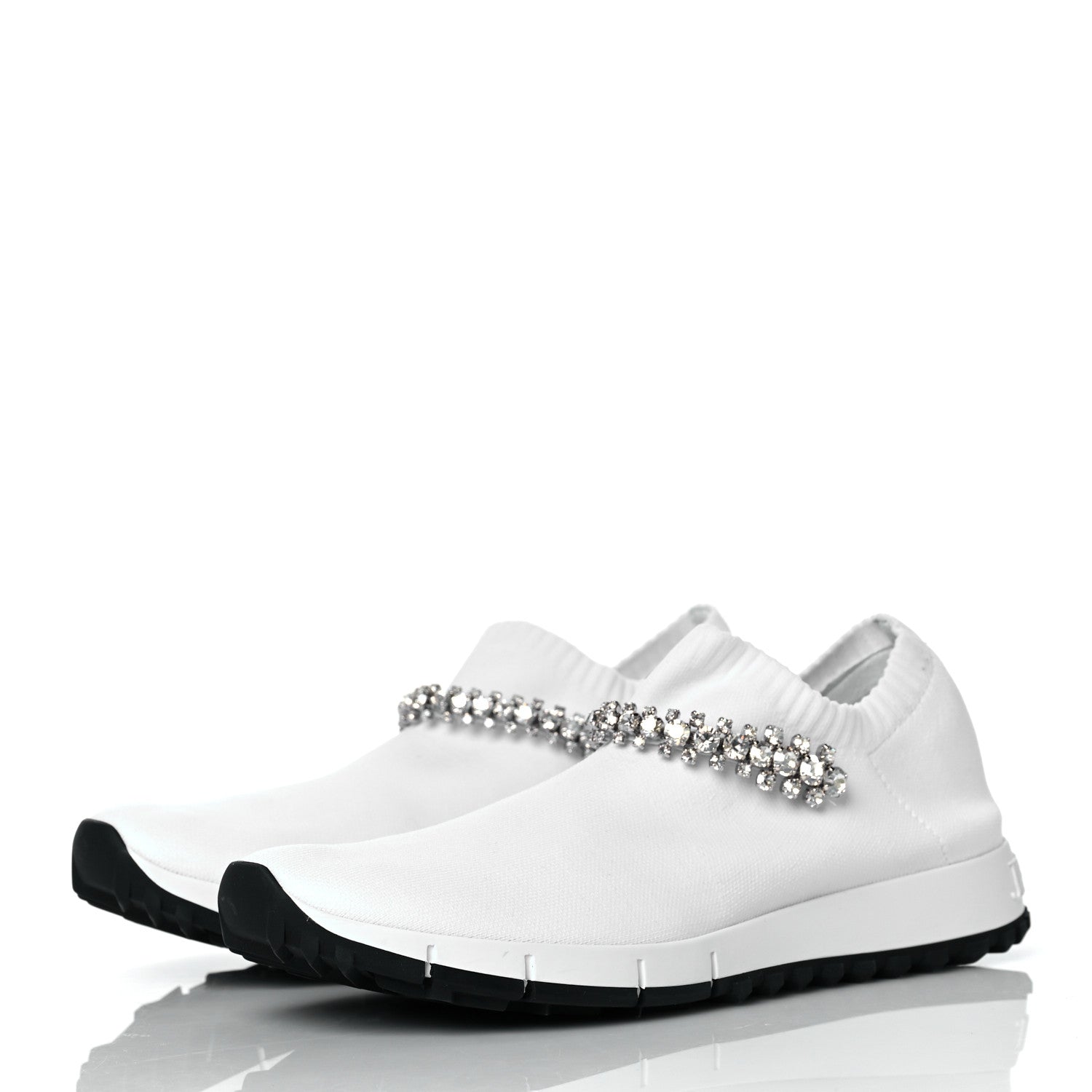 Jimmy Choo Knit Crystal Pearl Verona Sneaker 37 White 3 of 8