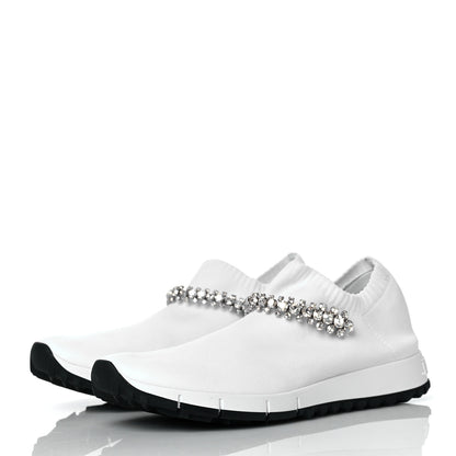 Jimmy Choo Knit Crystal Pearl Verona Sneaker 37 White 3 of 8