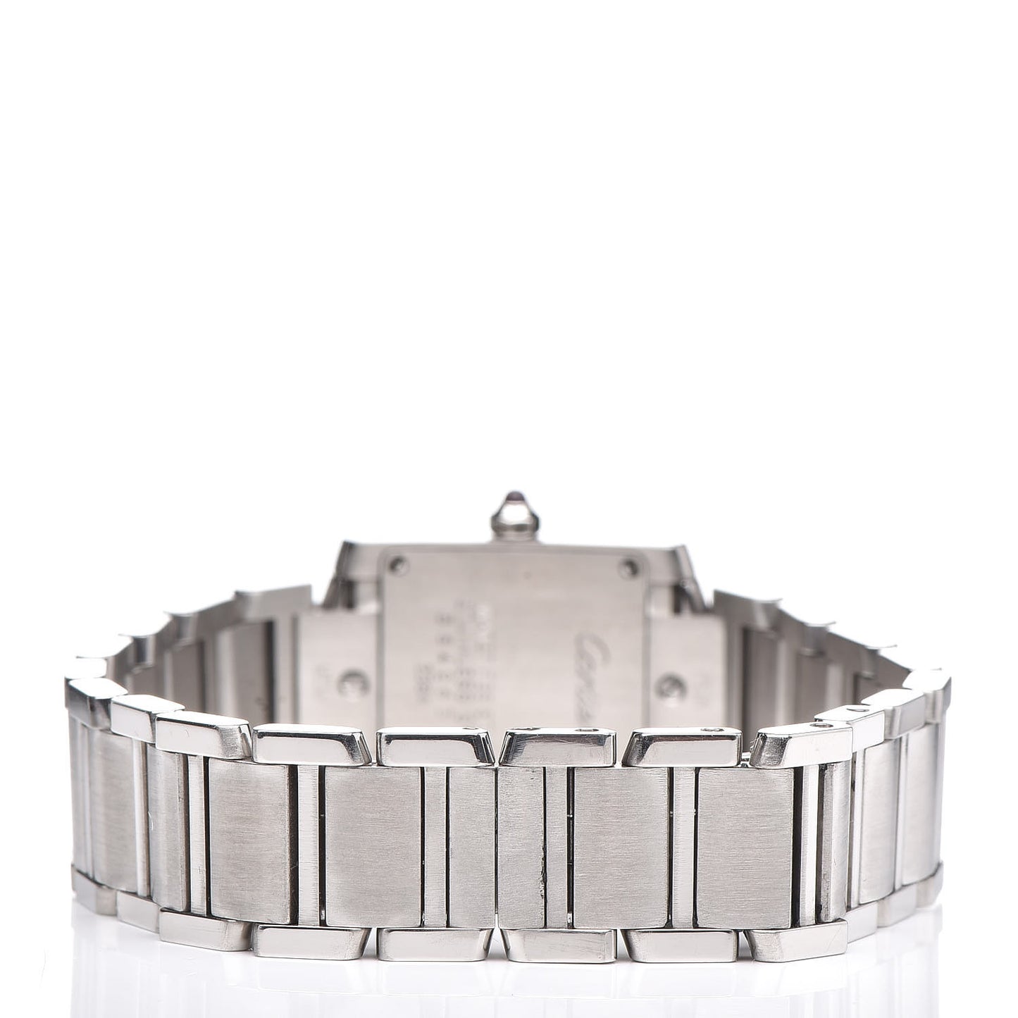 Stainless Steel 20mm Tank Francaise Quartz Watch Raspberry