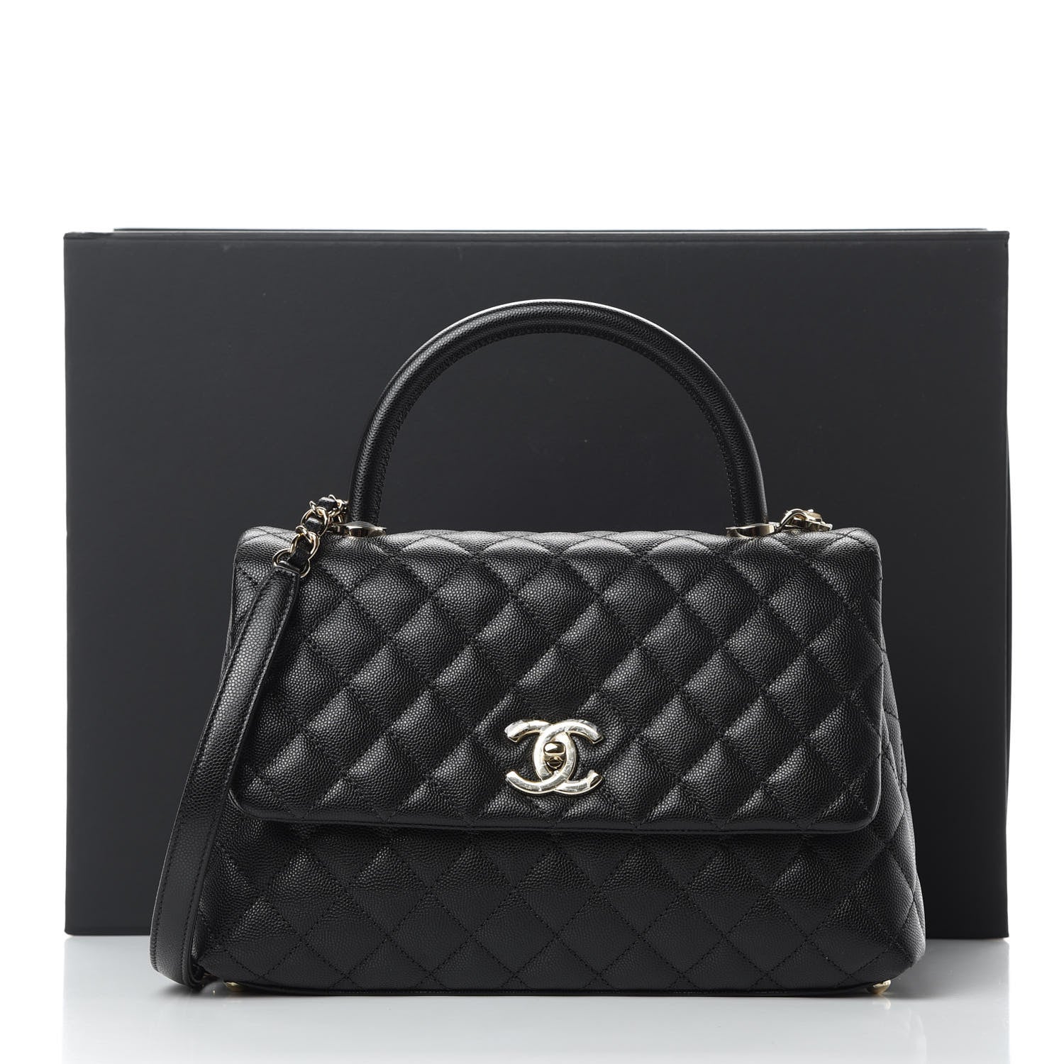 Chanel Caviar Quilted Small Coco Handle Flap Black 12 of 12