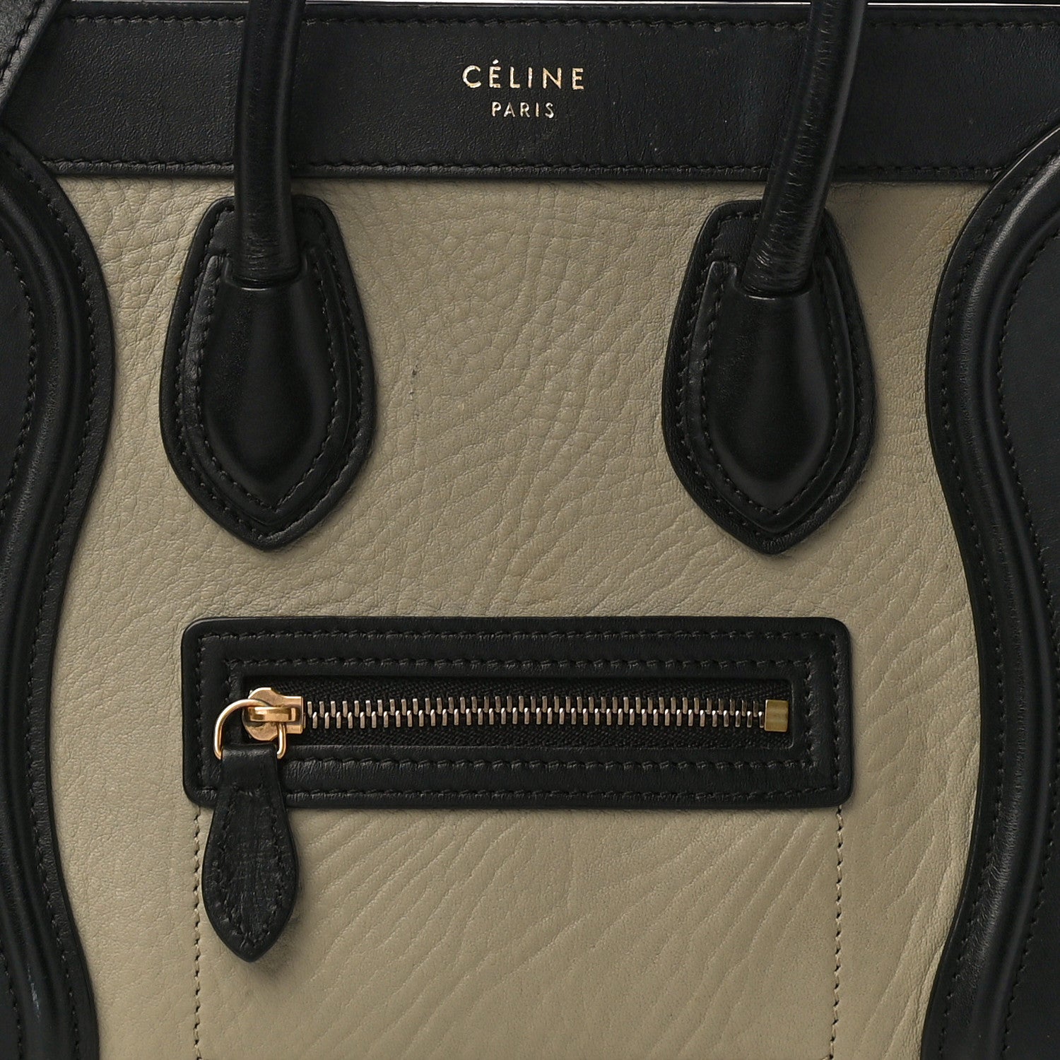 Celine Elephant Calfskin Nano Tri-Color Luggage Beige 6 of 17