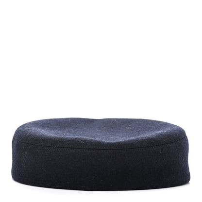 Hermes Wool Calfskin Dani Cap 57 Marine Black 6 of 8