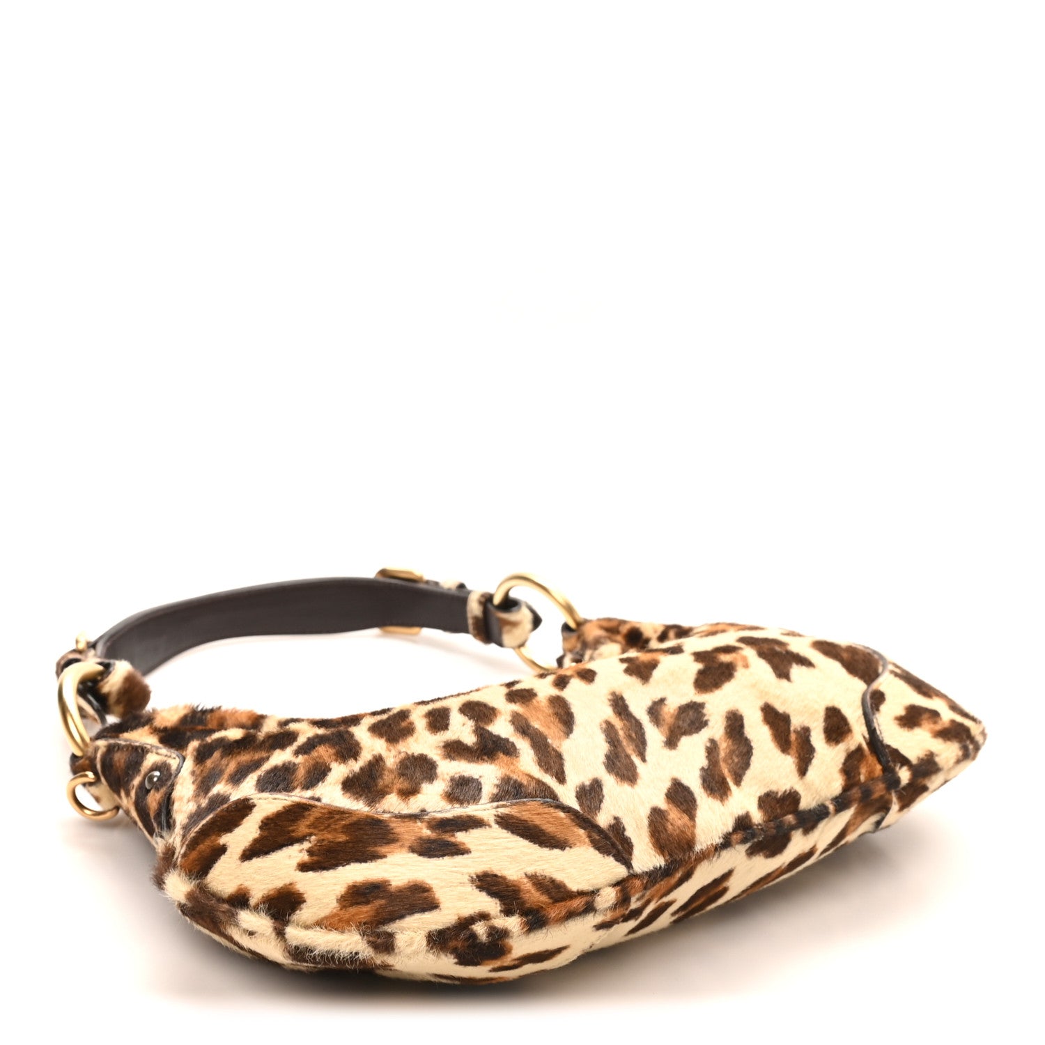 Prada Calf Hair Leopard Print Shoulder Bag Avorio 4 of 9