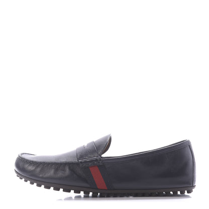 Gucci Nappa Web Mens Kanye Driver Loafers 8.5 Blue 1 of 11