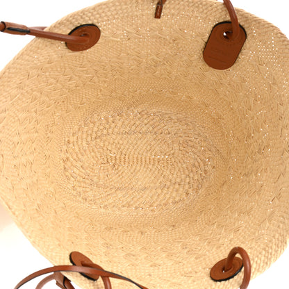 Loewe Calfskin Raffia Small Anagram Basket Tote Bag Natural Tan 5 of 9