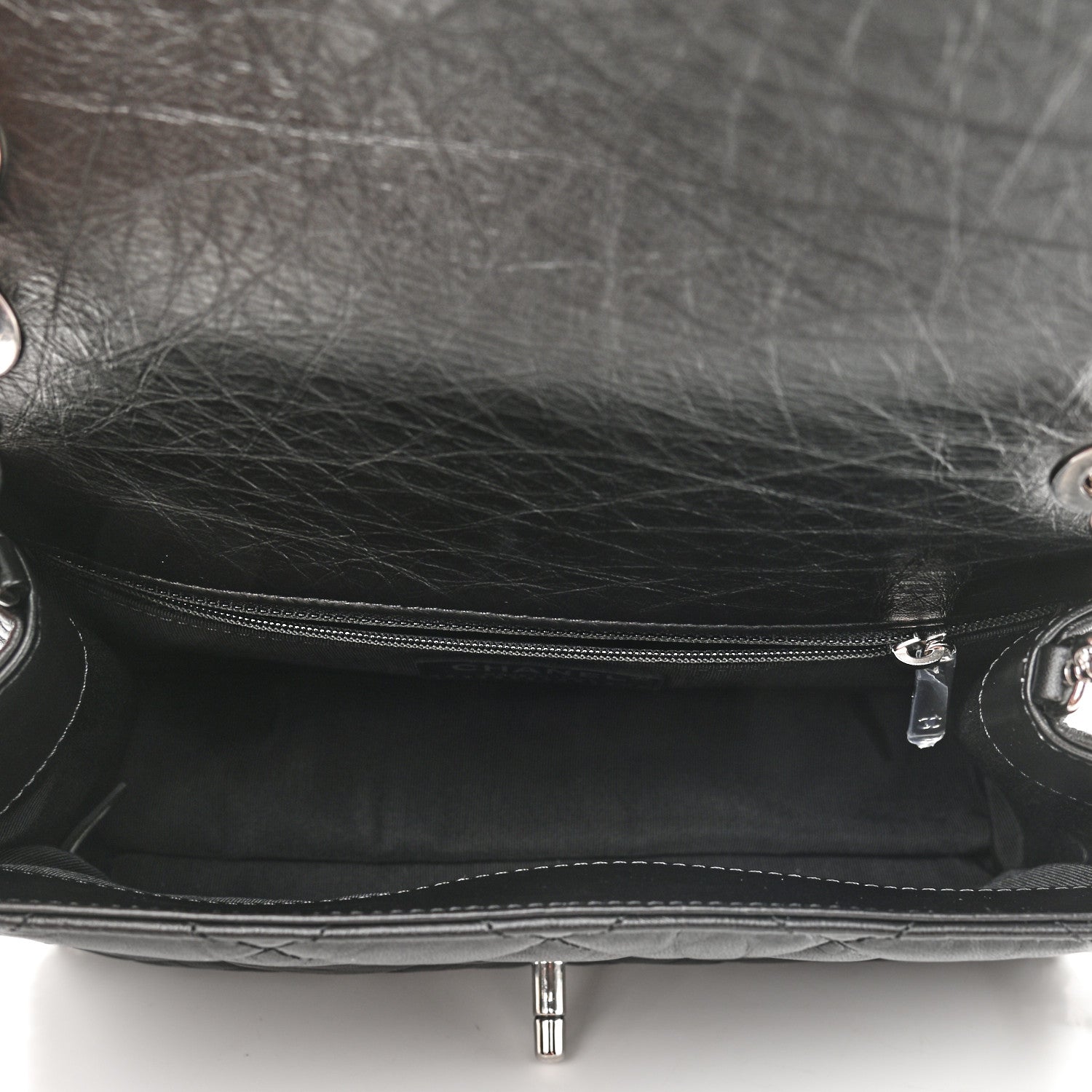 Chanel Crumpled Calfskin Medium Chain All Over Flap Black 4 of 9
