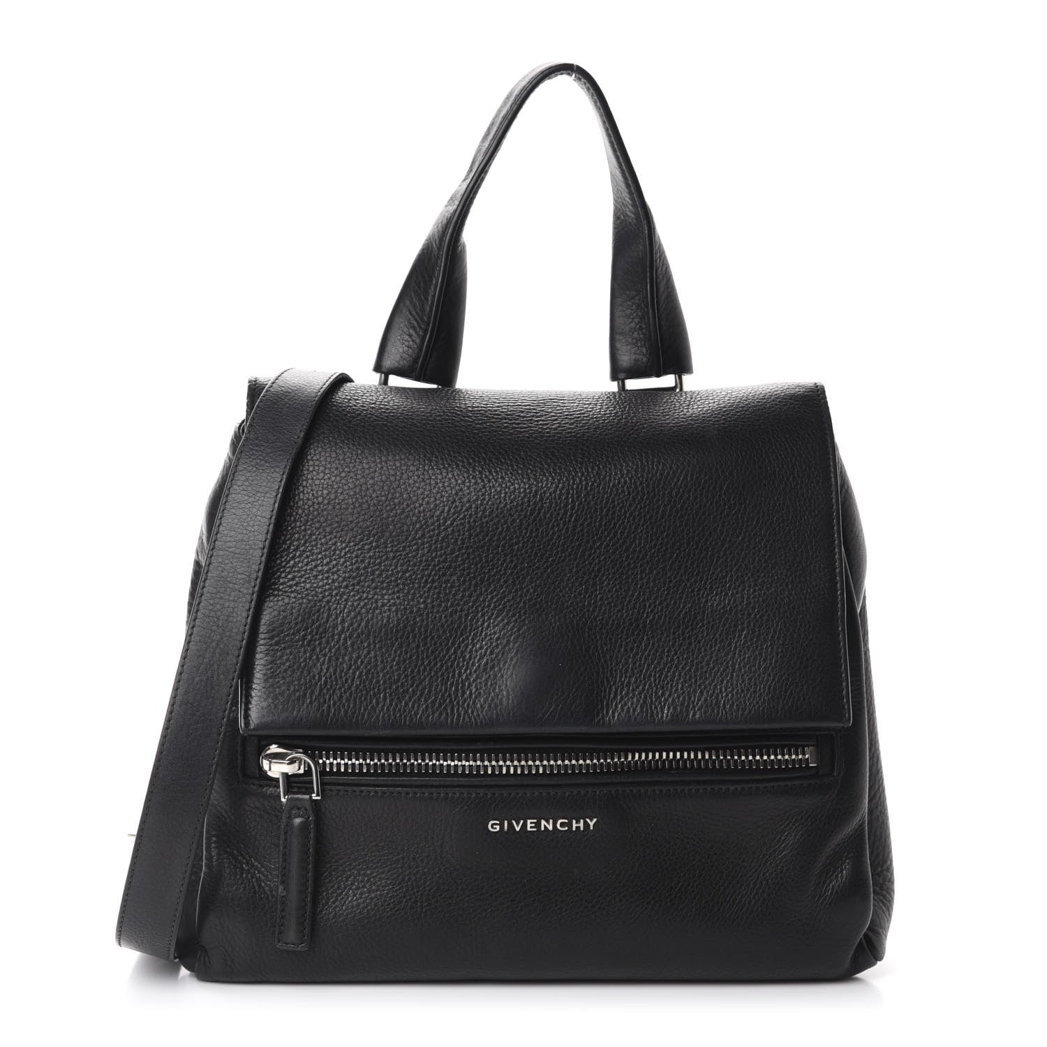 Givenchy Pebbled Calfskin Small Pandora Pure Flap Bag Black 1 of 16
