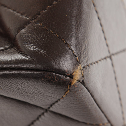 Chanel Lambskin Quilted Medium Double Flap Dark Brown 21 of 22