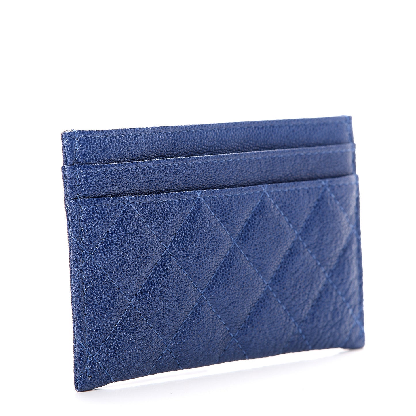 Caviar Quilted Boy Card Holder Blue