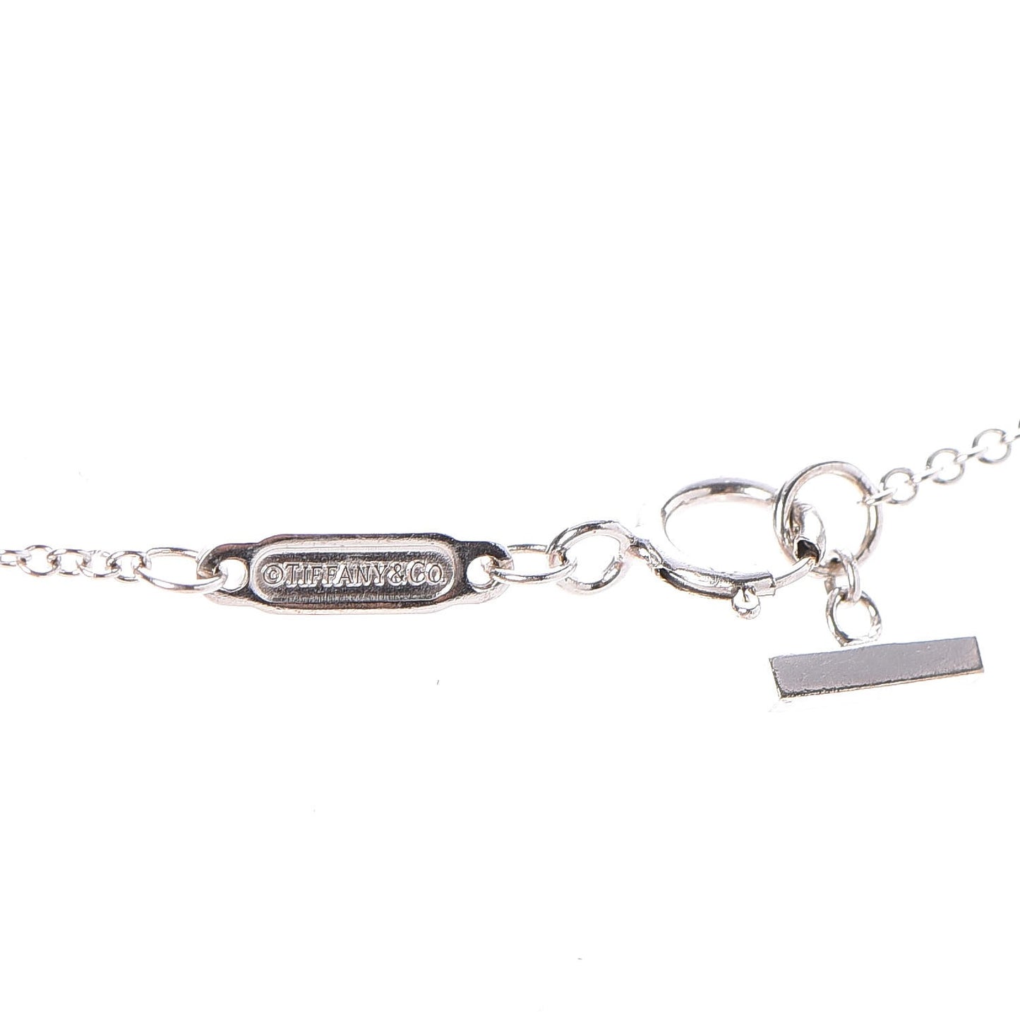 18K White Gold Small T Smile Pendant Necklace