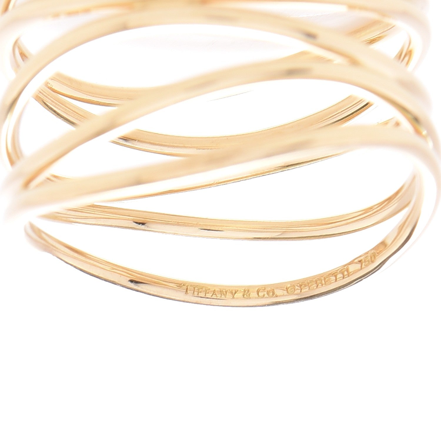 Tiffany 18K Yellow Gold Elsa Peretti Wave Ring 7 4 of 4
