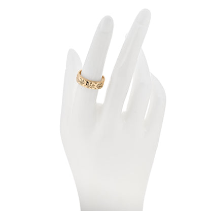 Gucci 18K Yellow Gold Enamel 6mm Icon Blooms Ring 54 6.75 2 of 6