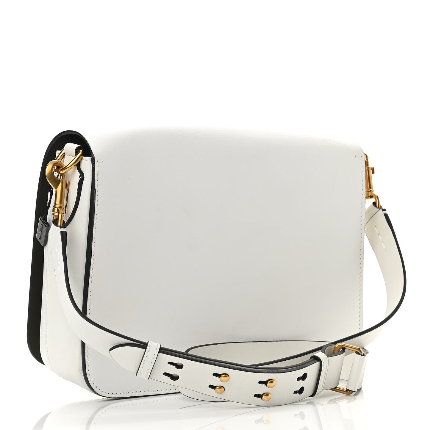 Calfskin Large Square Satchel Chalk White