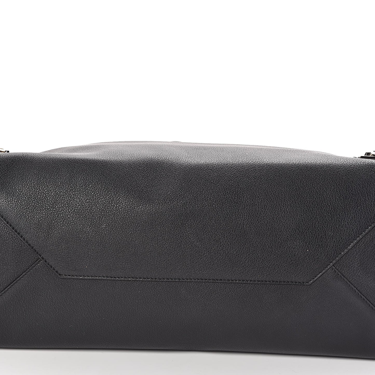 Grained Calfskin Gold Metallic Edge Hardware Papier A4 Tote Black
