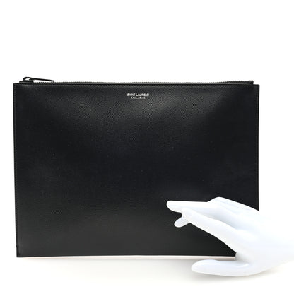 Saint Laurent Grain De Poudre Zipped Tablet Holder Black 2 of 6