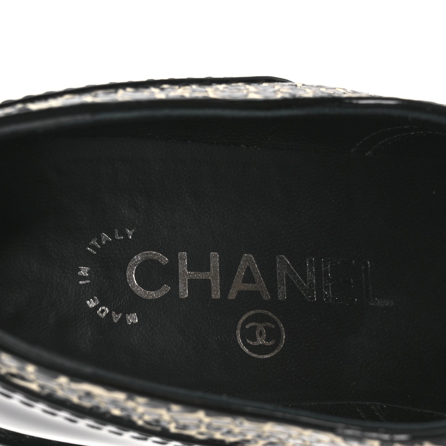 Patent CC Lace Up Oxfords 38.5 Black White
