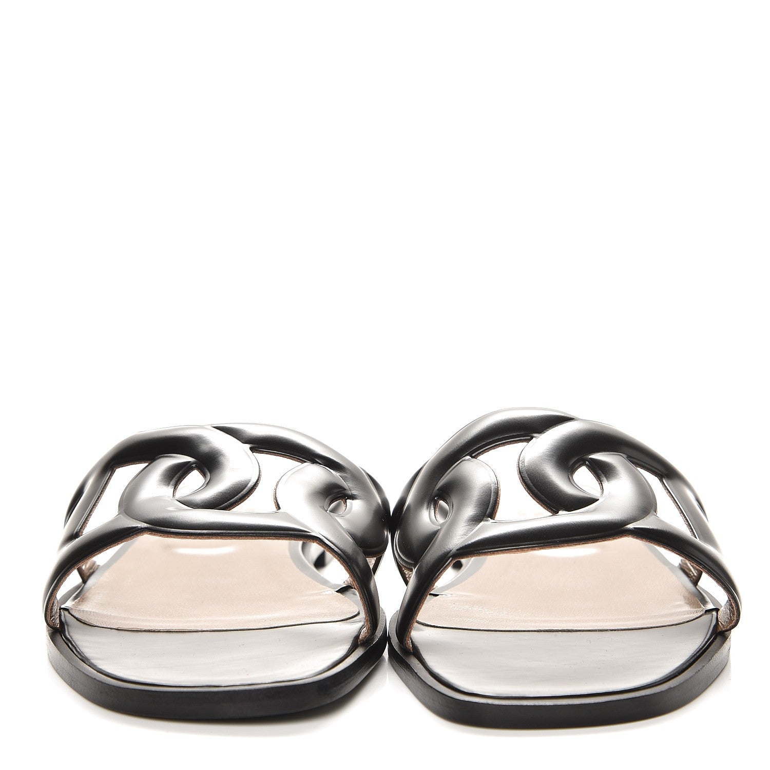 Hermes Calfskin Omaha Sandals 38 Black 3 of 8