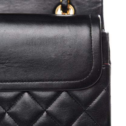 Chanel Lambskin Quilted Medium Double Flap Black 12 of 16