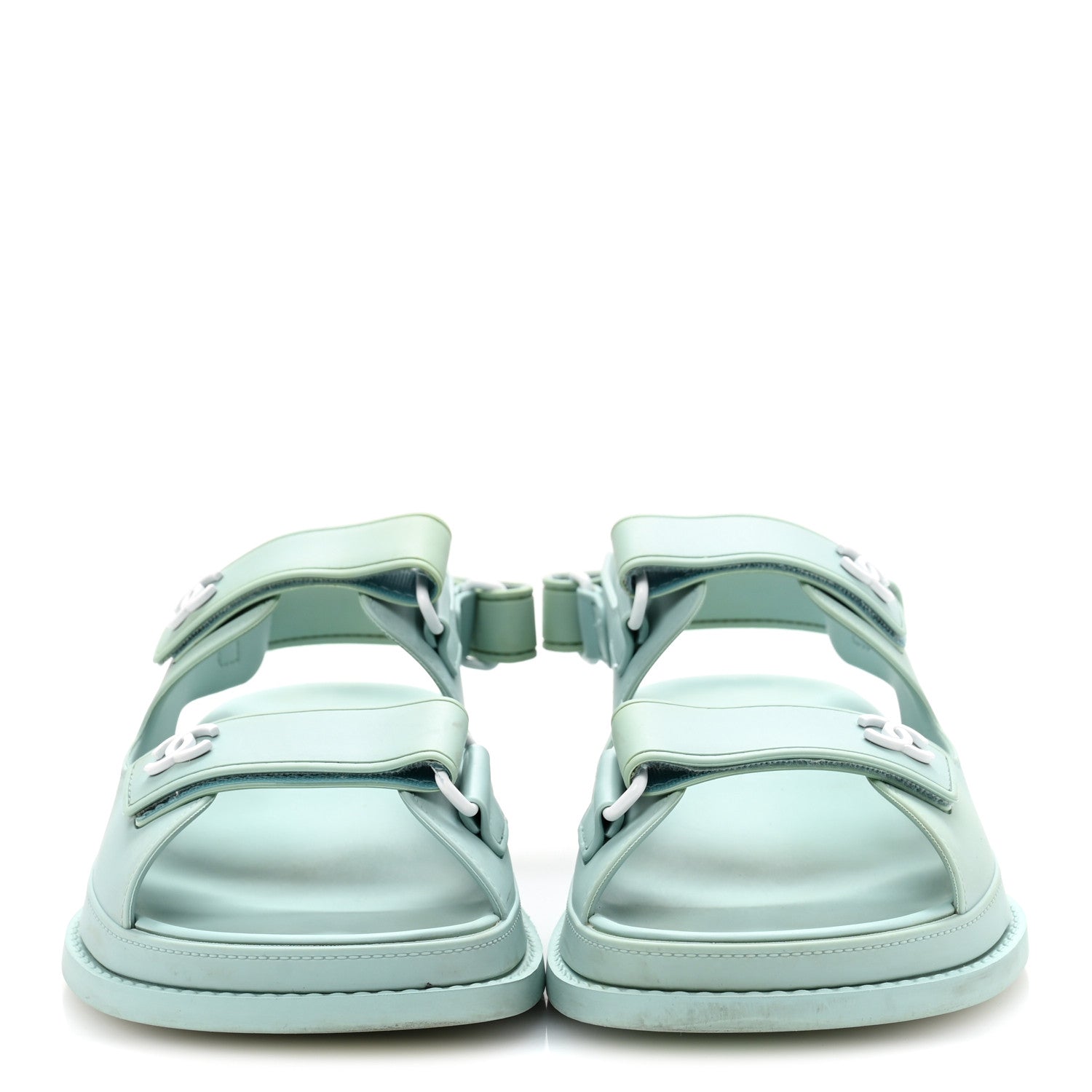 Chanel Rubber CC Dad Sandals 39 Light Blue 3 of 9