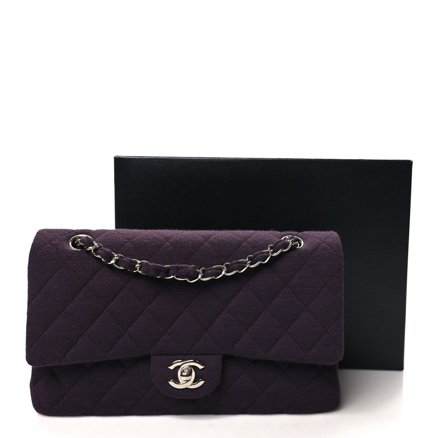 Jersey Quilted Medium Double Flap Purple