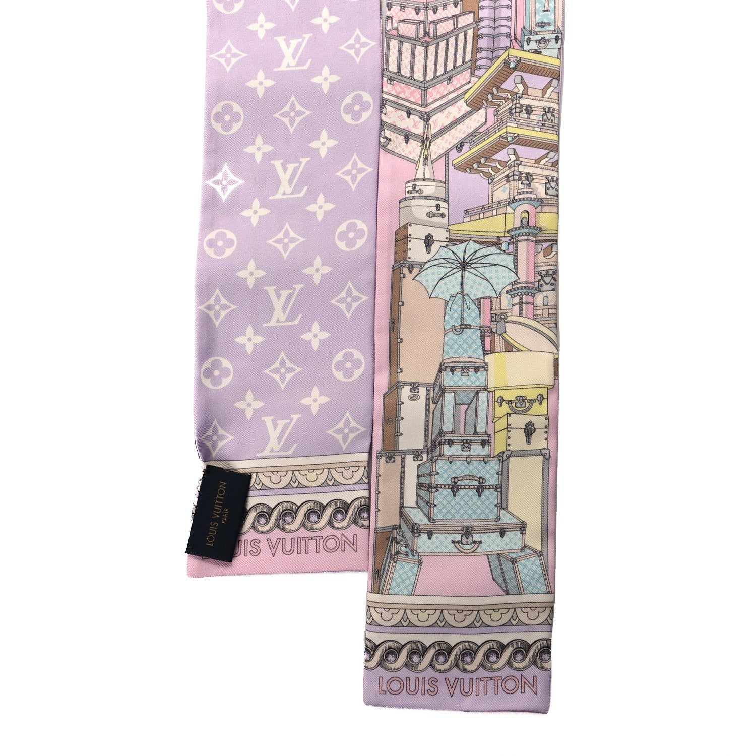 Louis Vuitton Silk Monogram Around The World Bandeau Mauve 2 of 3