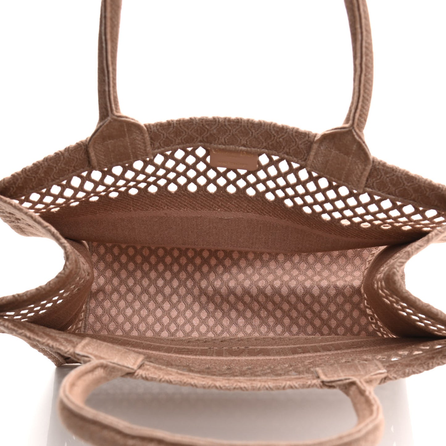 Mesh Embroidered Medium Book Tote Clay
