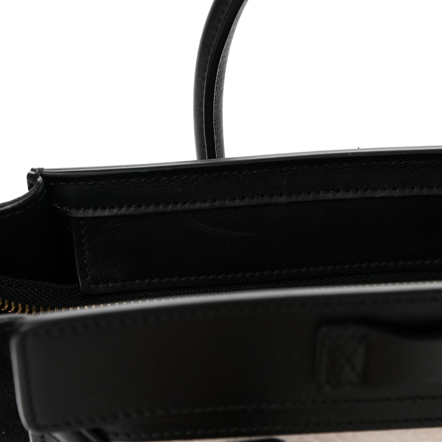 Bullhide Calfskin Nubuck Bi-Color Nano Luggage Black White