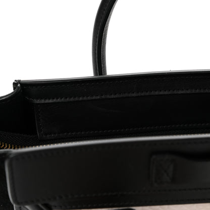 Celine Bullhide Calfskin Nubuck Bi-Color Nano Luggage Black White 11 of 13