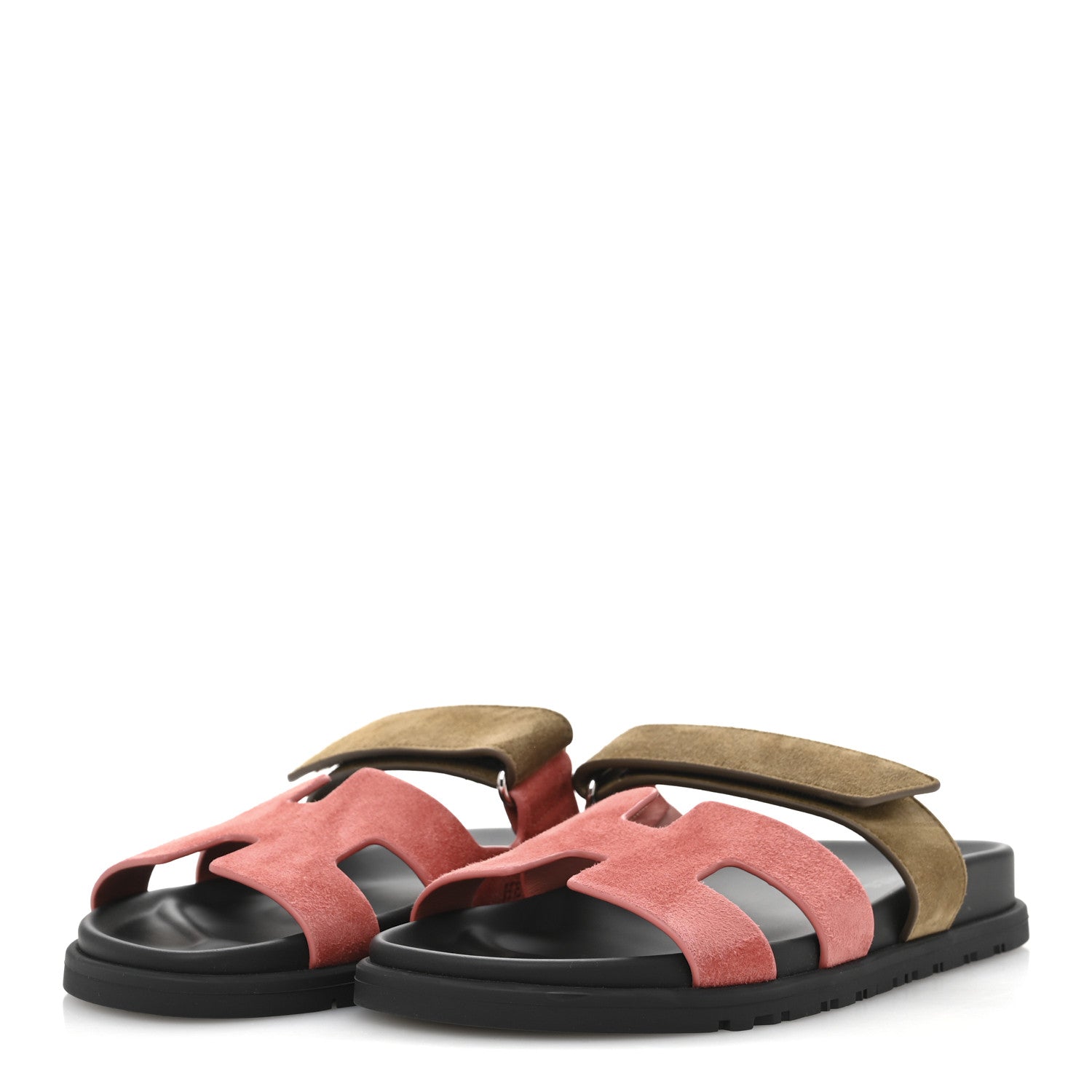 Hermes Suede Goatskin Womens Chypre Sandals 37.5 Rose Du Desert Toundra 4 of 9
