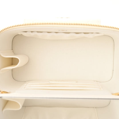 Chanel Lambskin Quilted Polly Pocket East West Top Vanity With Chain White 5 of 12