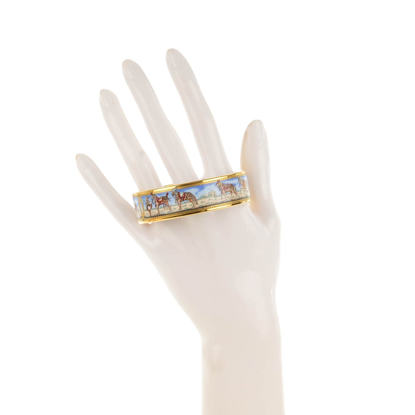 Enamel Printed Horses Wide Bracelet 65