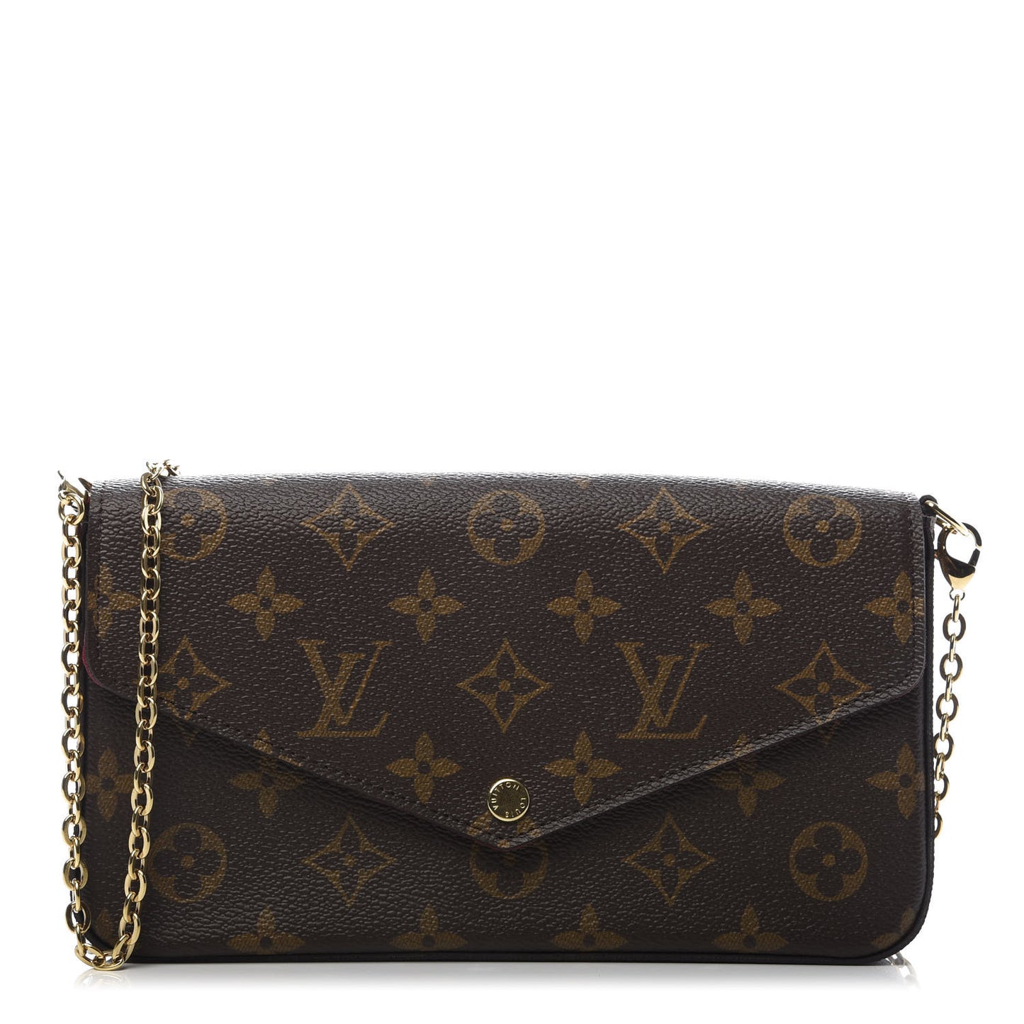 Monogram Pochette Felicie Chain Wallet Fuchsia