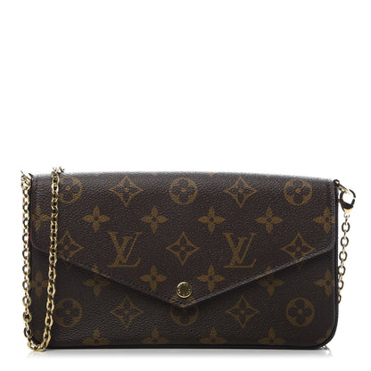Louis Vuitton Monogram Pochette Felicie Chain Wallet Fuchsia 1 of 10