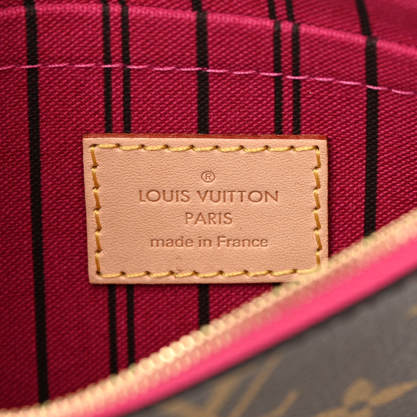 LOUIS VUITTON Monogram Neverfull PM Pochette Pivoine
