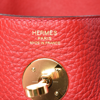 Hermes Taurillon Clemence Lindy 26 Rouge Casaque 6 of 14