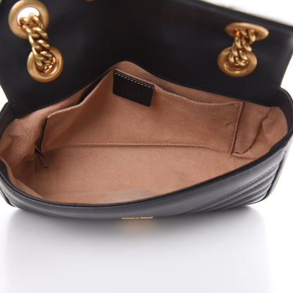 Gucci Calfskin Matelasse Mini GG Marmont Shoulder Bag Black 5 of 10
