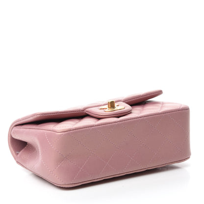 Chanel Iridescent Lambskin Quilted Mini Top Handle Rectangular Flap Pink 4 of 10