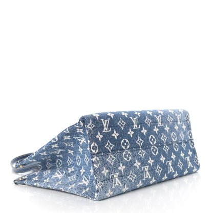 Louis Vuitton Monogram Jacquard Denim Onthego MM Bleu 4 of 9