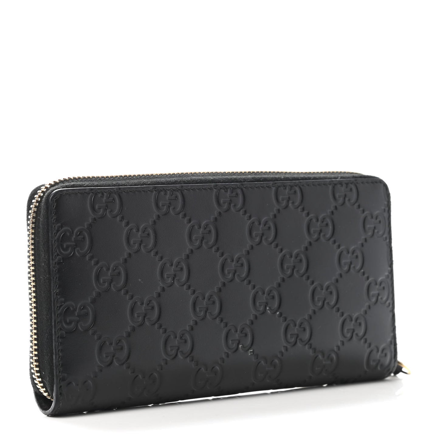 Guccissima Signature Zip Around Wallet Black