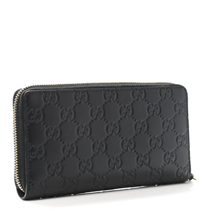 Gucci Guccissima Signature Zip Around Wallet Black 2 of 4